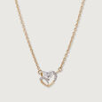Heartfelt Radiance 14 kt Gold & Diamond Pendant with Chain,,hi-res view 3