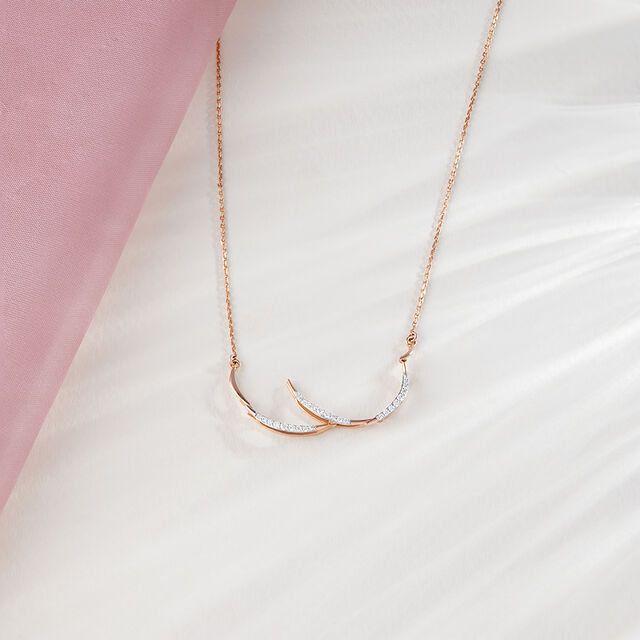 Modern Wave Gold & Diamond Necklace,,hi-res image number null