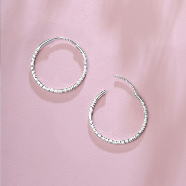Textured Chic Silver Earrings,,hi-res image number null