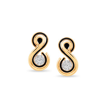 14 KT Yellow Gold Alluring Diamond Stud Earrings