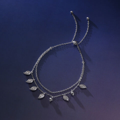 Whispering Leaf Silver Anklet
