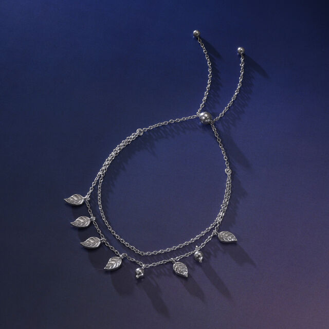 Whispering Leaf Silver Anklet,,hi-res image number null