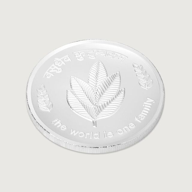 50 GM 999 Silver Divine Mango Leaf Coin,,hi-res image number null