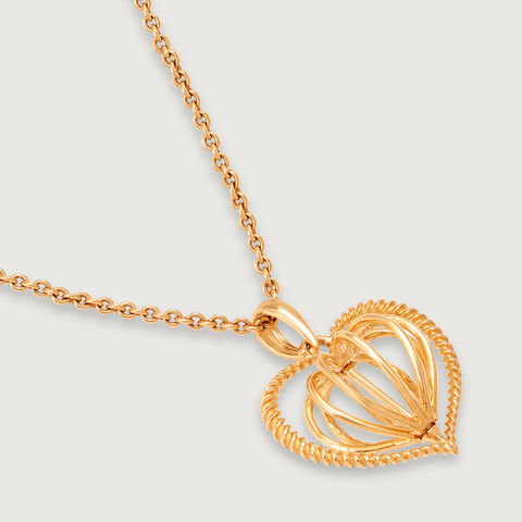 Dangling Hearts 14KT Gold Pendant for Her
