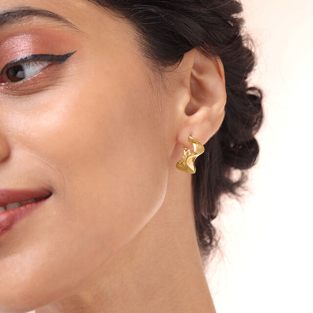 Artistic Swirl 18KT Gold Hoop Earrings,,hi-res image number null