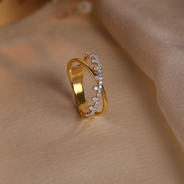 Regal Shine Gold & Diamond Finger Ring,,hi-res image number null