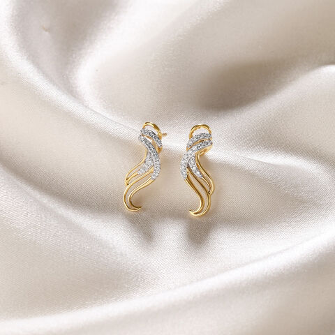 Whispering Gale 14 Kt Gold & Diamond Stud Earrings