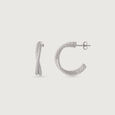 Textured Bold Silver Earrings,,hi-res view 4