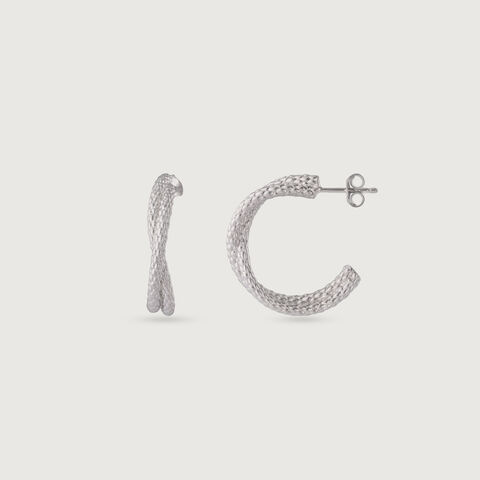 Textured Bold Silver Earrings