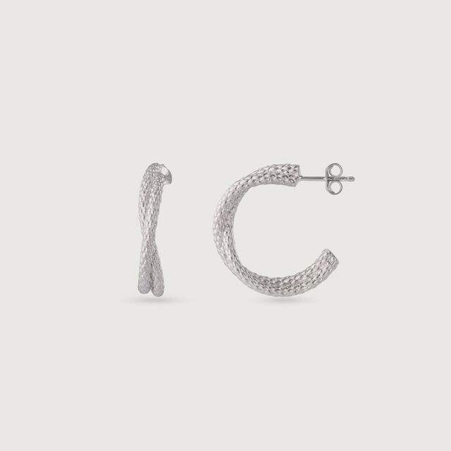 Textured Bold Silver Earrings,,hi-res image number null