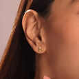 Serpentine Sparkle 14KT Gold & Diamond Stud Earrings,,hi-res view 2
