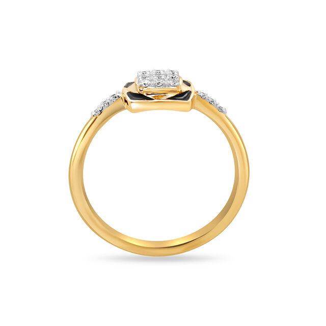 18KT Yellow Gold Abstract Glimmer Diamond Ring,,hi-res view 4