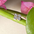 Dainty Clover Gold & Diamond Nose Pin,,hi-res view 1