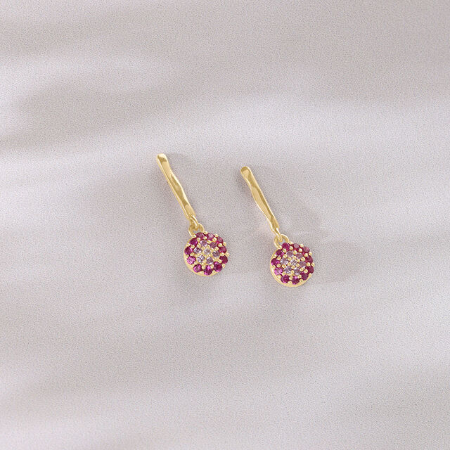 Berry Bling Zirconia Drop Earrings,,hi-res image number null
