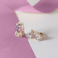 Vintage Chic Gold & Diamond Hoop Earrings,,hi-res view 1