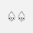 Floral Embrace Silver Stud Earrings,,hi-res view 3