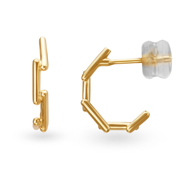 14KT Yellow Gold Stud Earrings,,hi-res view 2