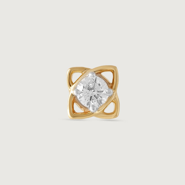Ethereal Radiance Gold and Diamond Nose Pin,,hi-res image number null