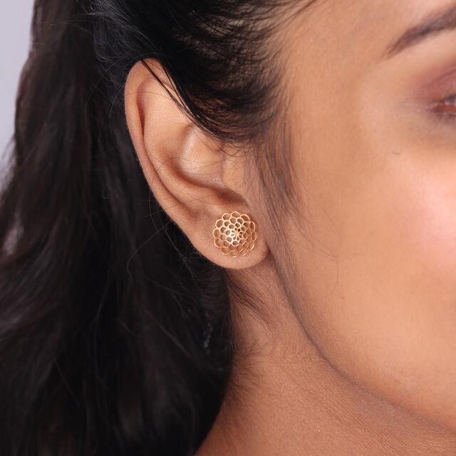 14KT Golden Flora Stud Earrings,,hi-res image number null