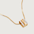 Dual Sparkle Gold & Diamond Pendant,,hi-res view 4