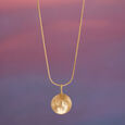 Radiant Sculpted Gold Pendant,,hi-res view 1