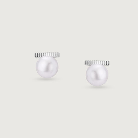 Chic Puff Silver Stud Earrings