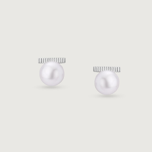 Chic Puff Silver Stud Earrings,,hi-res image number null
