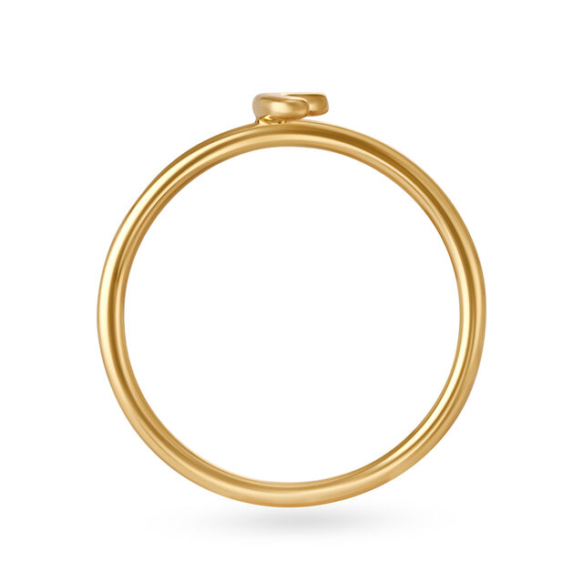 Letter P 14KT Yellow Gold Initial Ring,,hi-res view 3