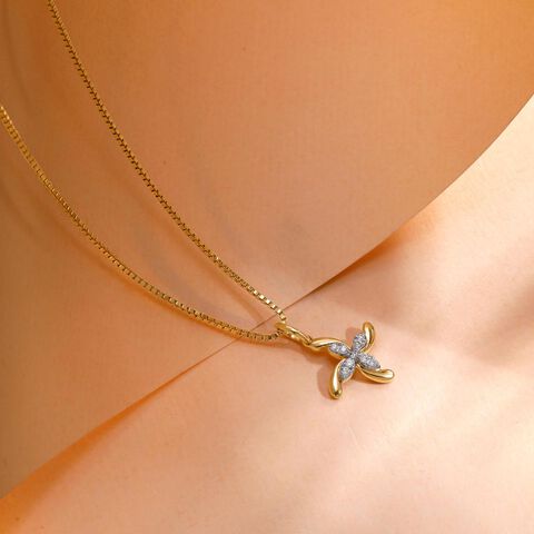 Intersecting Lines Diamond Pendant