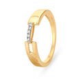 14KT Gold Ring For Women In Band Design With Diamonds,,hi-res view 1