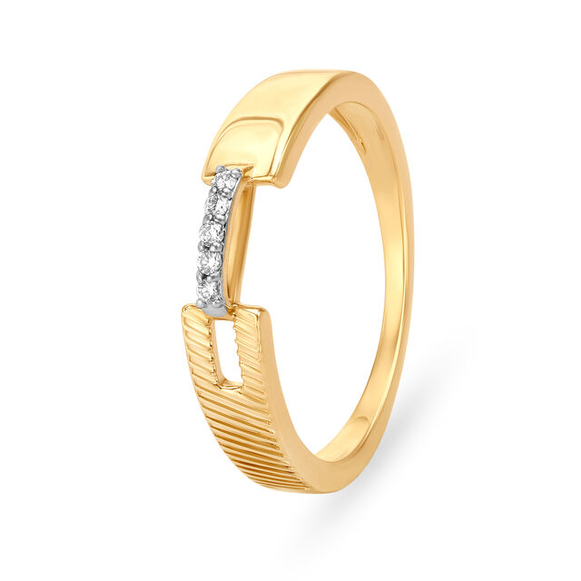 14KT Gold Ring For Women In Band Design With Diamonds,,hi-res image number null