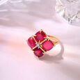 Bordeaux Bling 14KT Diamond & Ruby Finger Ring,,hi-res view 1