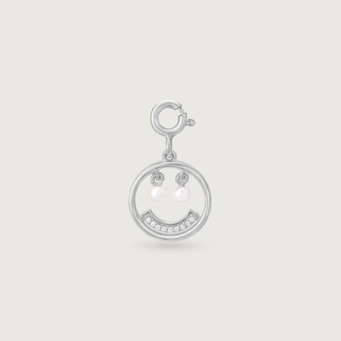 Smiley Sparkle Silver Charm