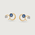 Starry Galaxies 14KT Diamond and Blue Sapphire Earrings,,hi-res view 3