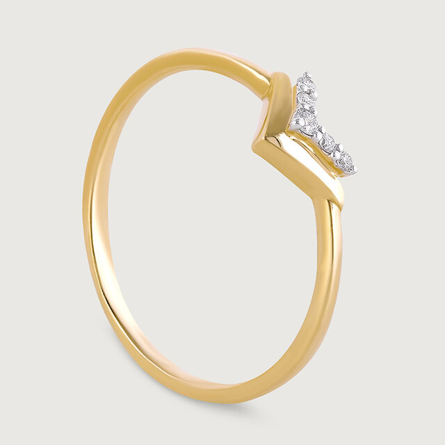 Stackable Lippan Art Gold & Diamond Finger Ring,,hi-res image number null
