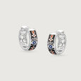 Cosmic Drip Silver Hoop Earrings,,hi-res view 3