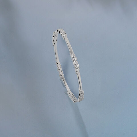 Intricate Patterned Silver Bangle