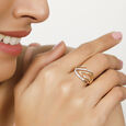 14KT Yellow Gold Captivating Diamond Finger Ring,,hi-res view 1
