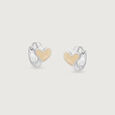 Soft Heart Silver Hoop Earrings,,hi-res view 3