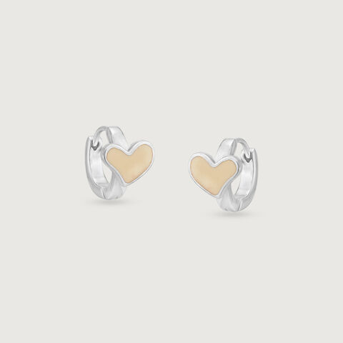 Soft Heart Silver Hoop Earrings