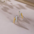 Sleek Sparkling Gold & Diamond Stud Earrings,,hi-res view 1