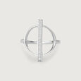 Structured Geometric Silver Ring,,hi-res view 4