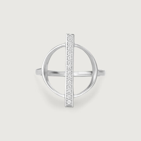 Structured Geometric Silver Ring