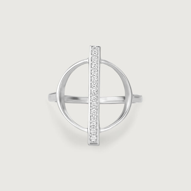 Structured Geometric Silver Ring,,hi-res image number null