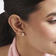 Delicate Radiant Diamond Stud Earrings,,hi-res view 2