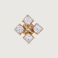 Squared Sparkle Gold and Diamond Nose Pin,,hi-res view 3