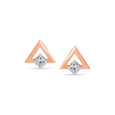 14KT Rose Gold Triangle Treasure Diamond Stud Earring,,hi-res view 1