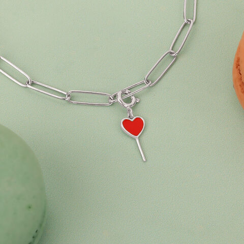 Candy Heart Silver Charm