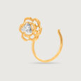 14KT Yellow Gold Diamond Nose Pin,,hi-res view 4