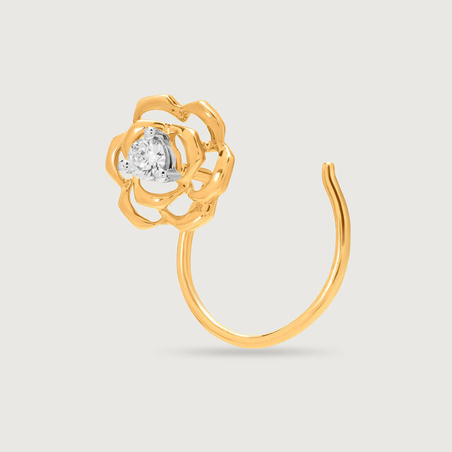14KT Yellow Gold Diamond Nose Pin,,hi-res image number null